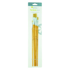 Prime Art Flat Bristle 579 Brush Set 4 Pcs